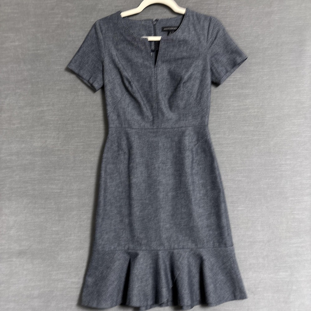Banana Republic Gray Flounce Hem Dress